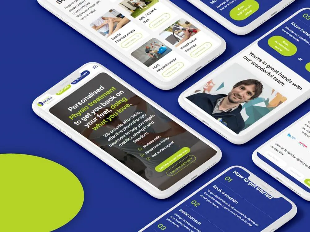 Central Physio Bayswater website on phones