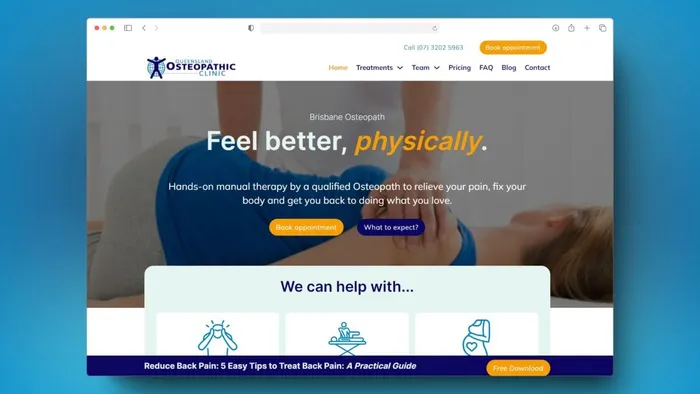 Queensland Osteopathic Clinic website