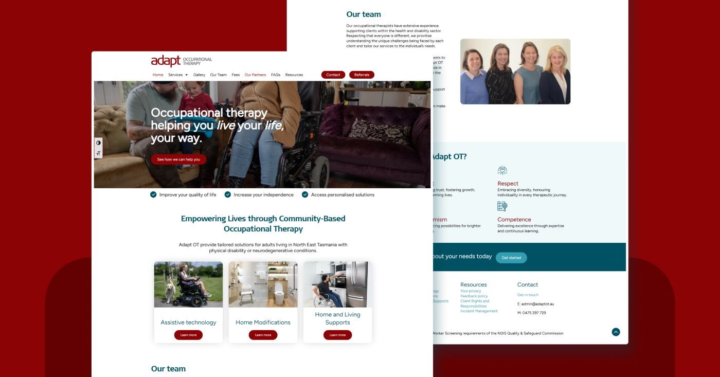 Adapt OT website by Amplified Marketing