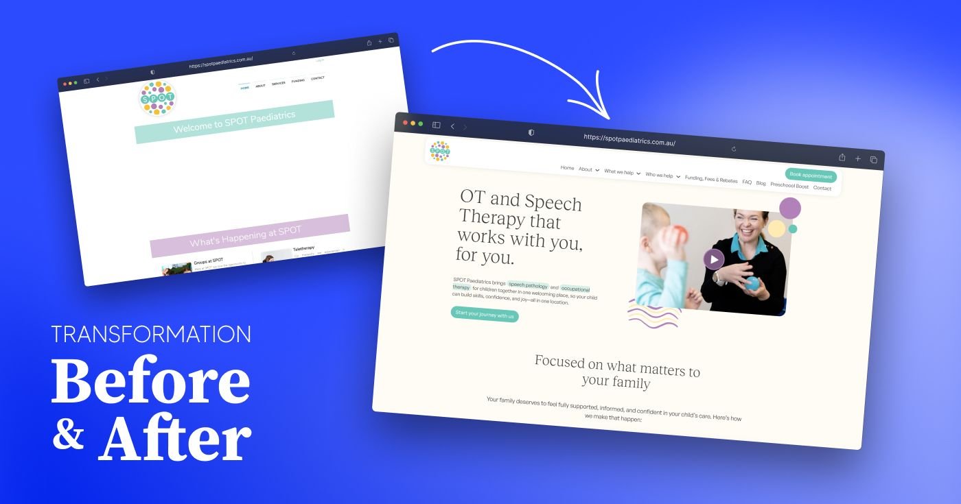 SPOT Paediatrics Case Study: Website Design Before and After